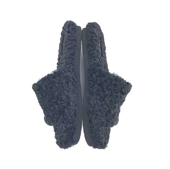 Vince Black Kit Faux Fur Slip On Slides Slippers - Picture 4 of 8
